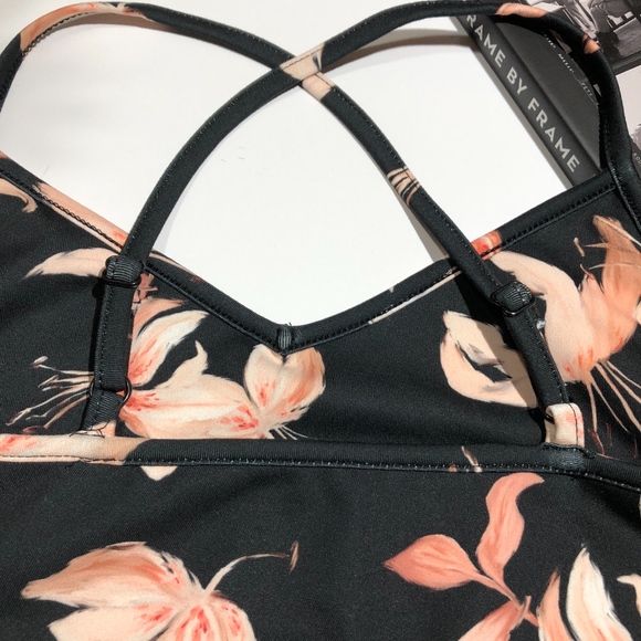 Threads 4 Thought Sports Bra Pink & Black Flowers - Picture 5 of 6